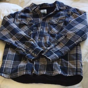 Fleece lined blue/grey flannel ~ Great shape!